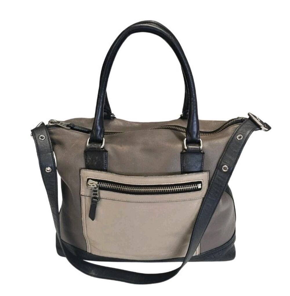 Coach Legacy Rory Satchel Colorblock Leather Bag Black Grey 19902 Crossbody